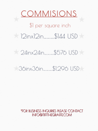 a poster with the words commissions on it